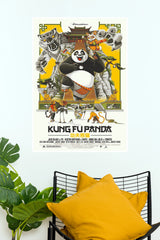 Kung Fu Panda Movie Poster – Po & Furious Five Martial Arts Wall Art (Hollywood Poster)