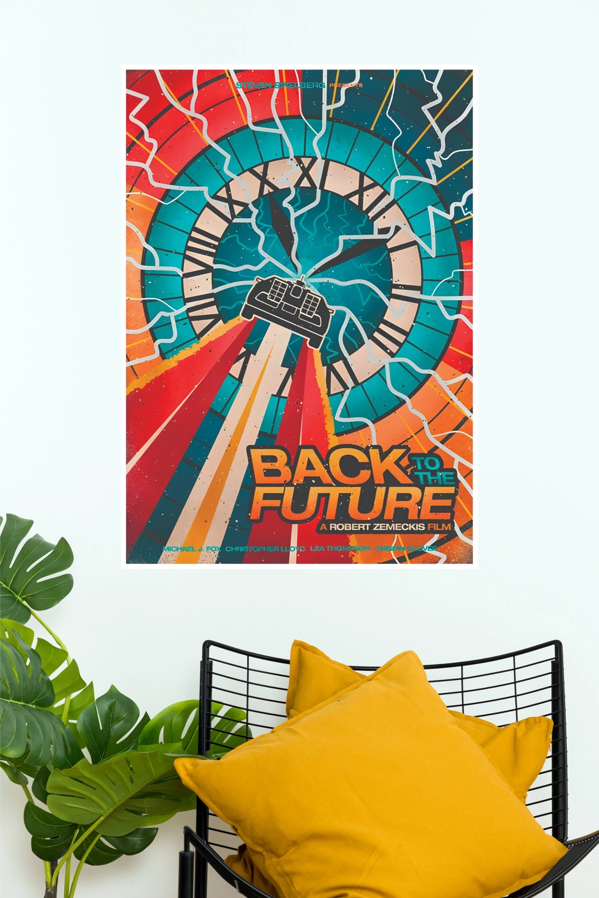 Back to the Future Lightning Time Travel Movie Poster (Hollywood Poster)