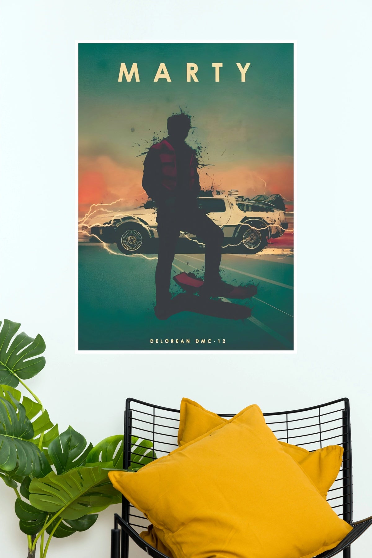 Marty McFly Delorean DMC-12 Poster – Back to the Future Inspired Wall Art (Hollywood Poster)
