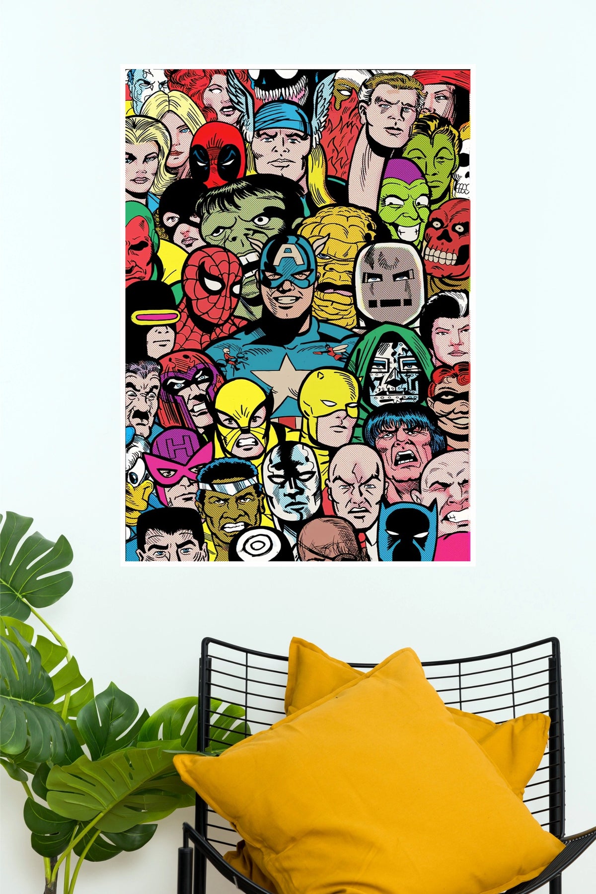 Marvel Superheroes Comic Collage Poster – Iconic Characters Wall Art   (Hollywood Poster)