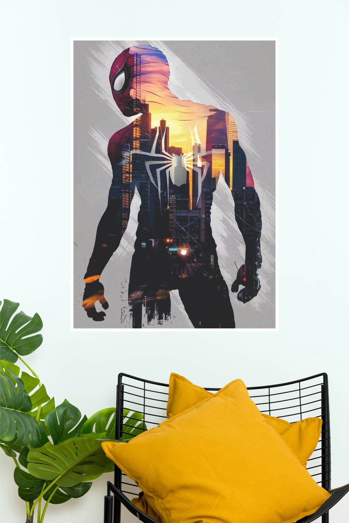 Miles Morales Spider-Man Cityscape Poster | Superhero Wall Art (Hollywood Poster)