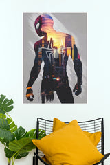 Miles Morales Spider-Man Cityscape Poster | Superhero Wall Art (Hollywood Poster)