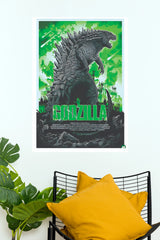 Godzilla Monster Movie Poster – Green Vintage Retro Wall Art (Hollywood Poster)