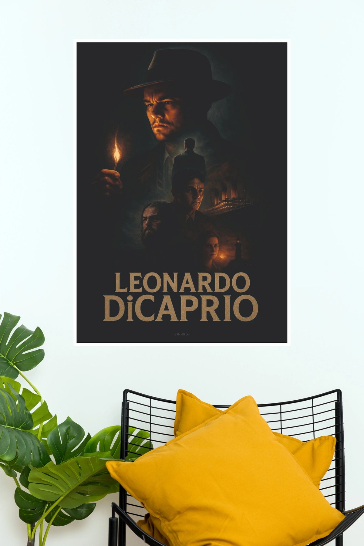 Leonardo DiCaprio Movie Poster Printed Cushion Cover – Premium Digital Print Cushionv (Hollywood Poster)
