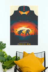 Pacific Rim Movie Poster – Jaeger vs Kaiju Sunset Battle Wall Art (Hollywood Poster)
