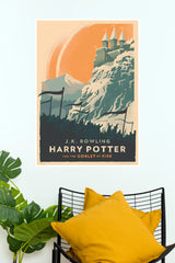 Harry Potter and the Goblet of Fire Hogwarts Vintage Travel Style Paper Wall Poster (Hollywood Poster)