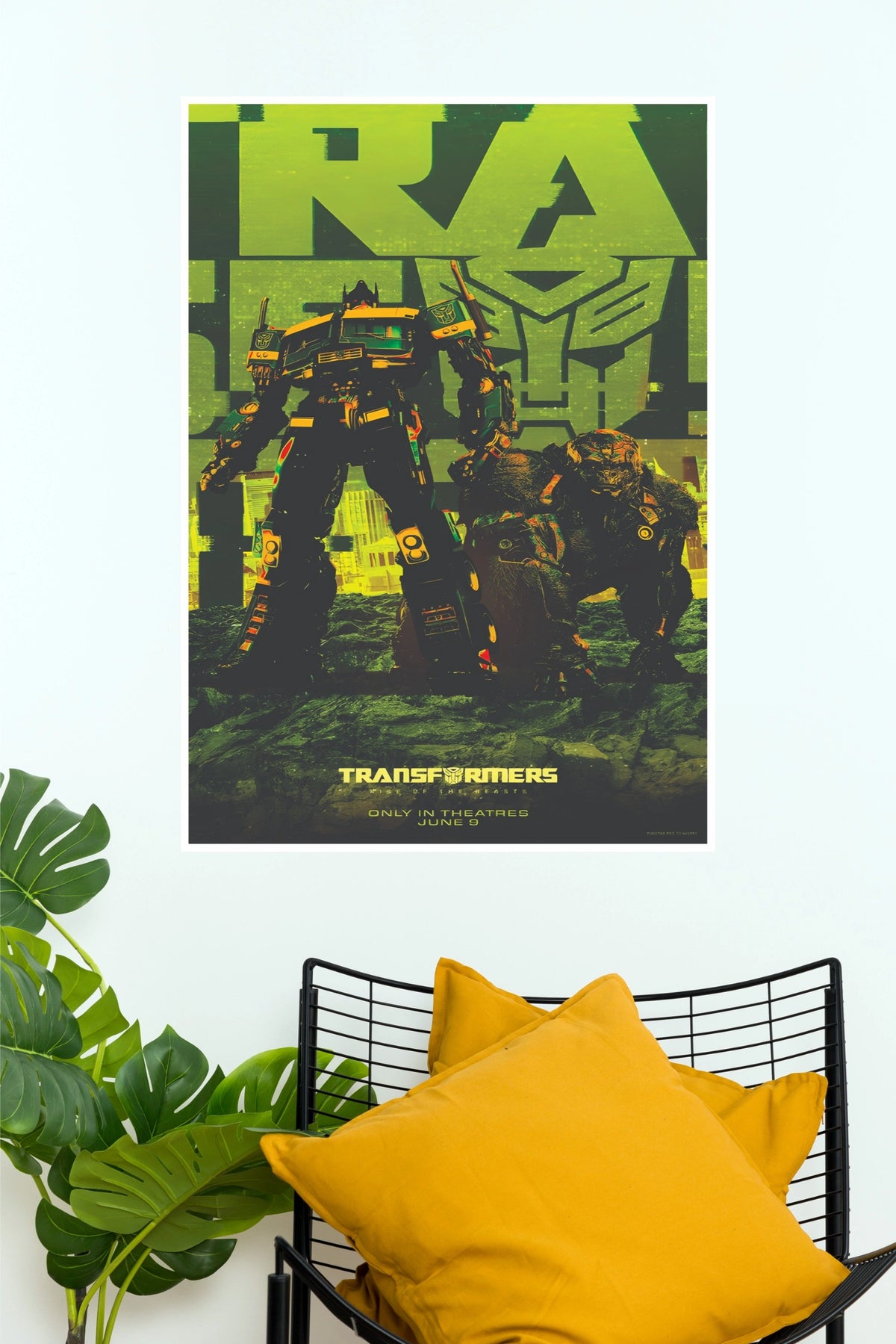 Rise of the Beasts – Optimus Prime & Optimus Primal High-Gloss Neon Green Paper Wall Poster (Hollywood Poster)