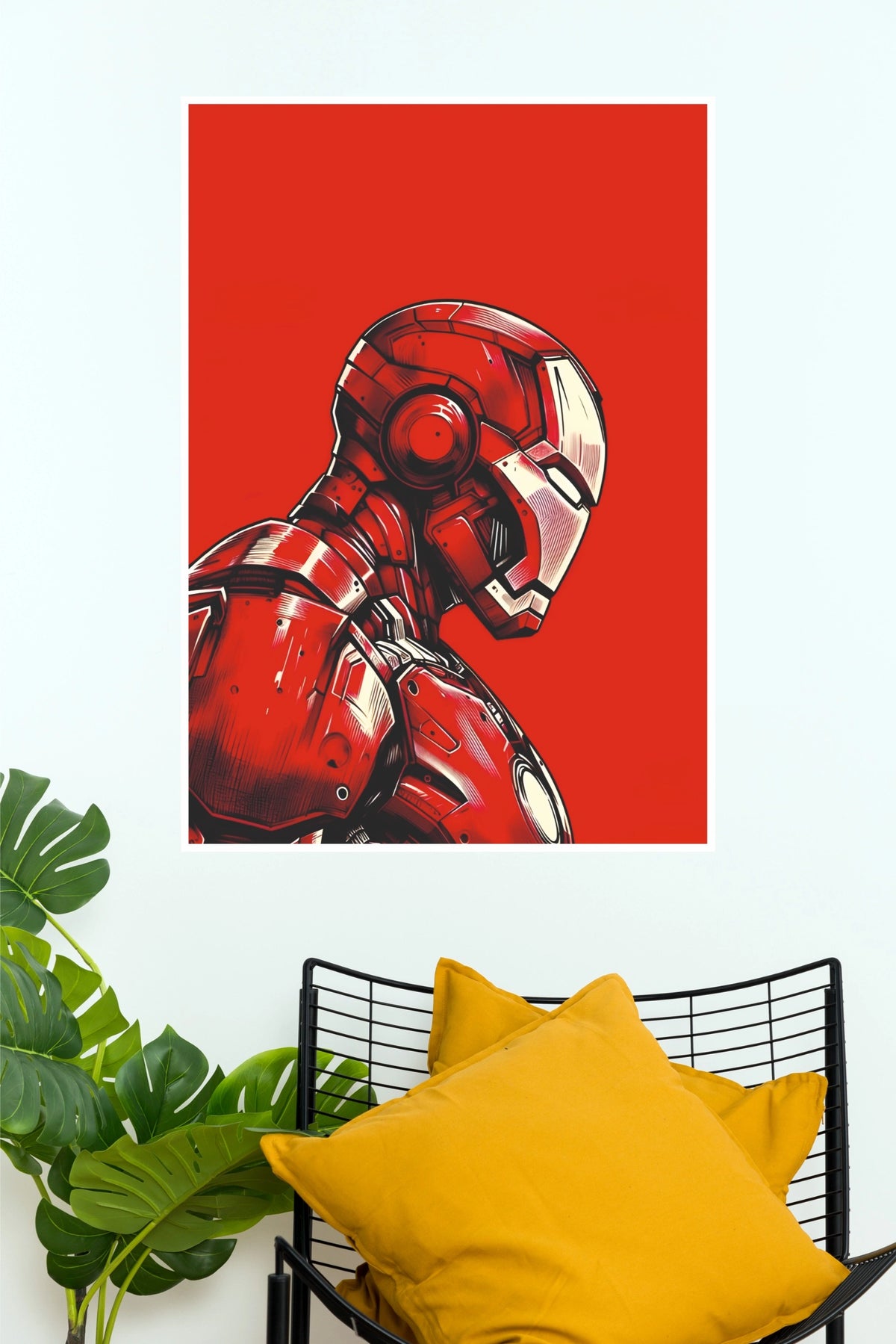 Iron Man Minimalist Red Armor Illustration Paper Wall Poster (Hollywood Poster)