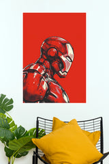 Iron Man Minimalist Red Armor Illustration Paper Wall Poster (Hollywood Poster)