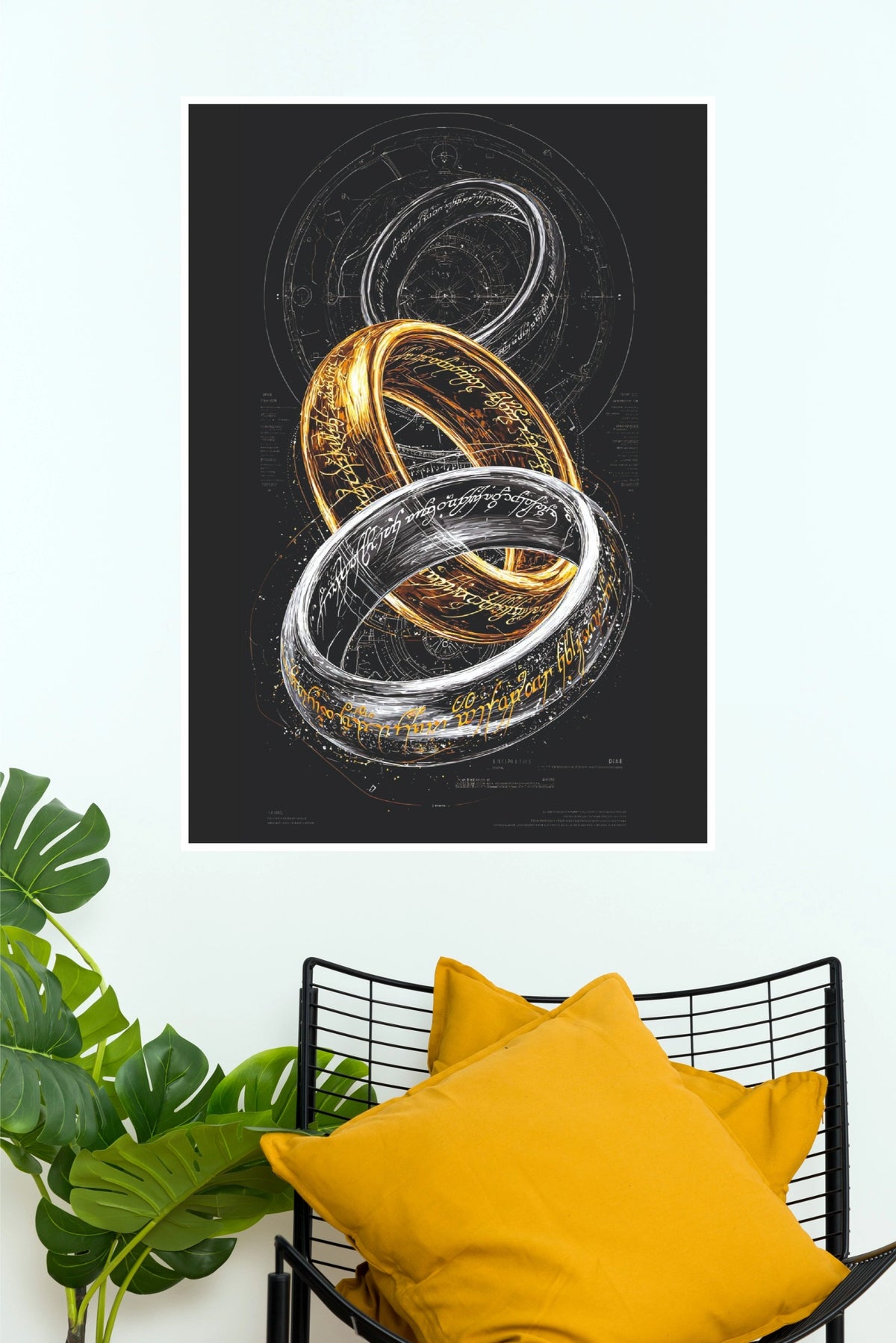 The Lord of the Rings: The Rings of Power Elvish Inscription Paper Wall Poster (Hollywood Poster)