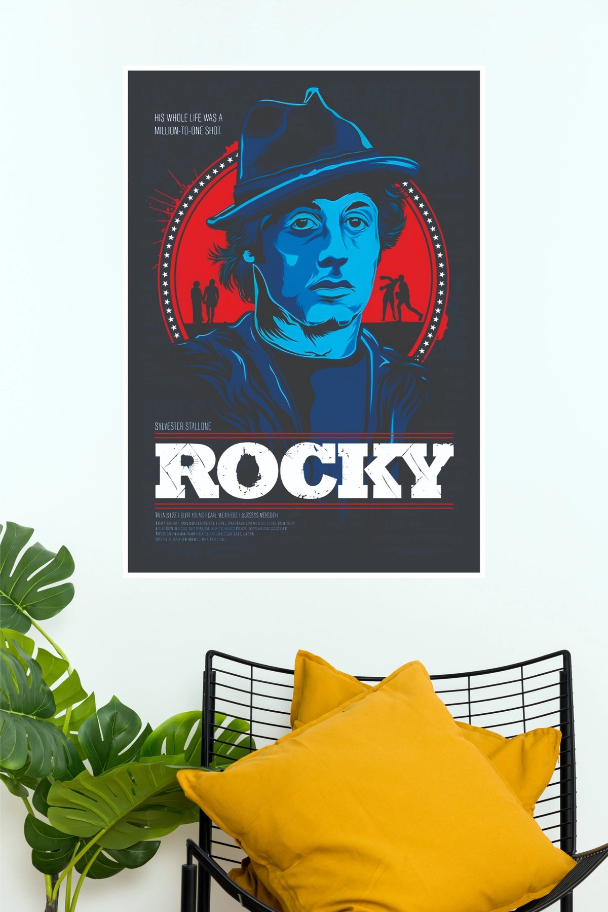 Rocky (1976) Sylvester Stallone Classic Graphic Illustration Paper Wall Poster (Hollywood Poster)