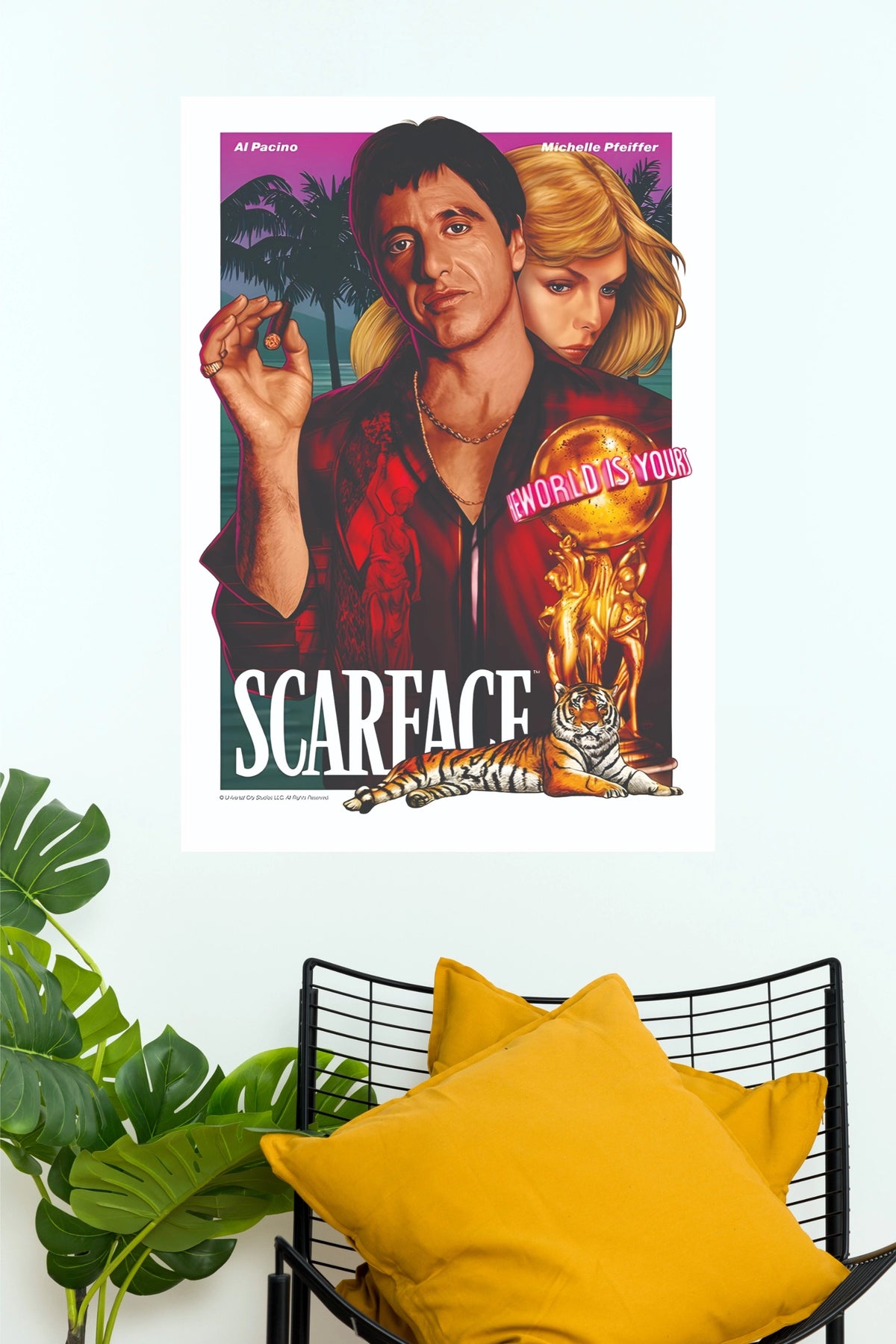 Scarface Al Pacino "Say Hello to My Little Friend" Graphic Paper Wall Poster   (Hollywood Poster)