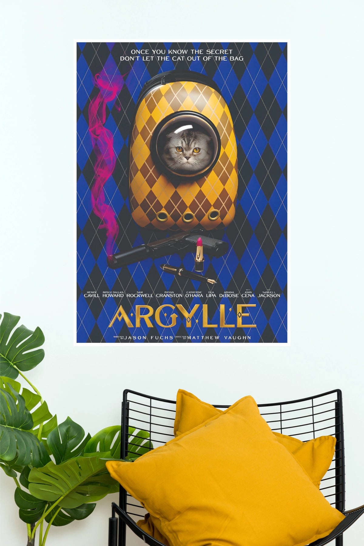 Argylle Cat Backpack Spy Thriller Paper Wall Poster (Hollywood Poster)