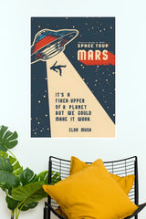 Retro Space Tour Mars Poster – Vintage Sci-Fi Quote Art Print (Hollywood Poster)