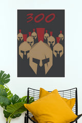 300 Spartan Army Minimalist Poster – Helmet Graphic Art Paper Print (Hollywood Poster) (