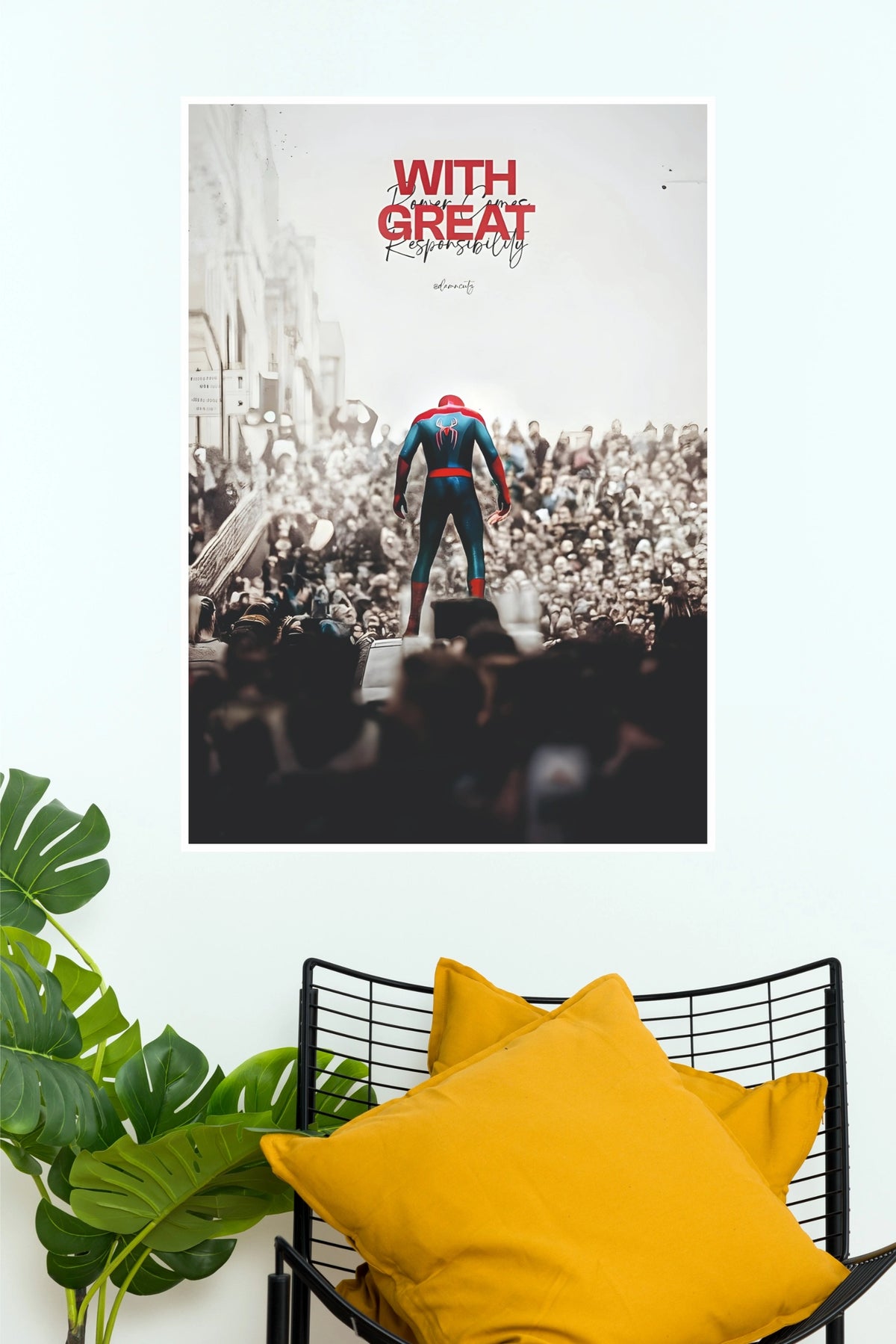 Spider-Man "With Great Power Comes Great Responsibility" Quote Paper Poster (Hollywood Poster) (