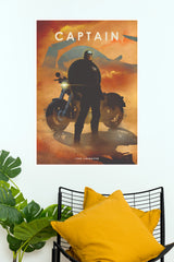 Captain America 1942 Liberator Motorcycle Graphic Paper Poster (Hollywood Poster)