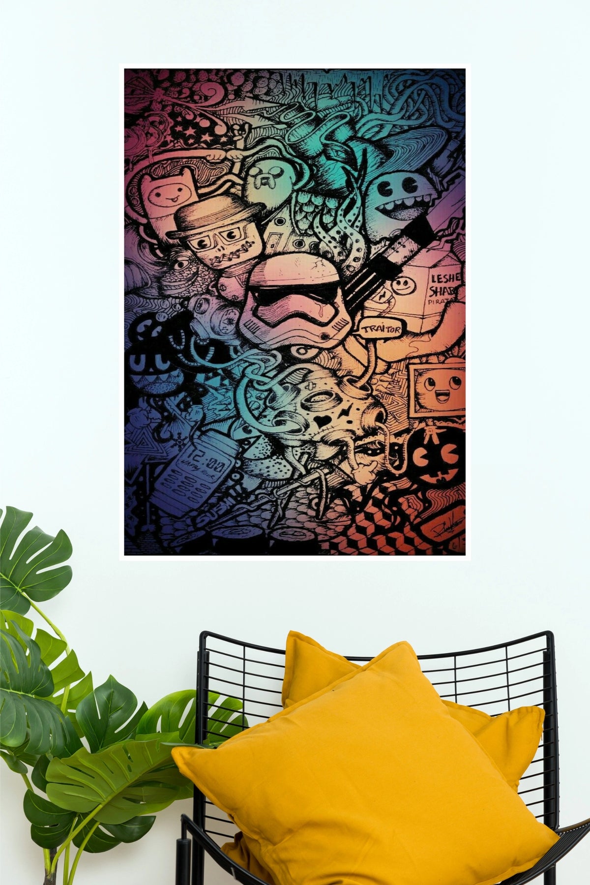 Star Wars Stormtrooper Pop Culture Doodle Art Paper Poster   (Hollywood Poster)