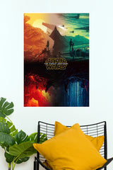 Star Wars: The Force Awakens Split Landscape Illustrated Paper Poster  (Hollywood Poster)