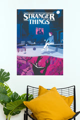Stranger Things Barb Pool Scene Upside Down Illustrated Paper Poster(Hollywood poster )