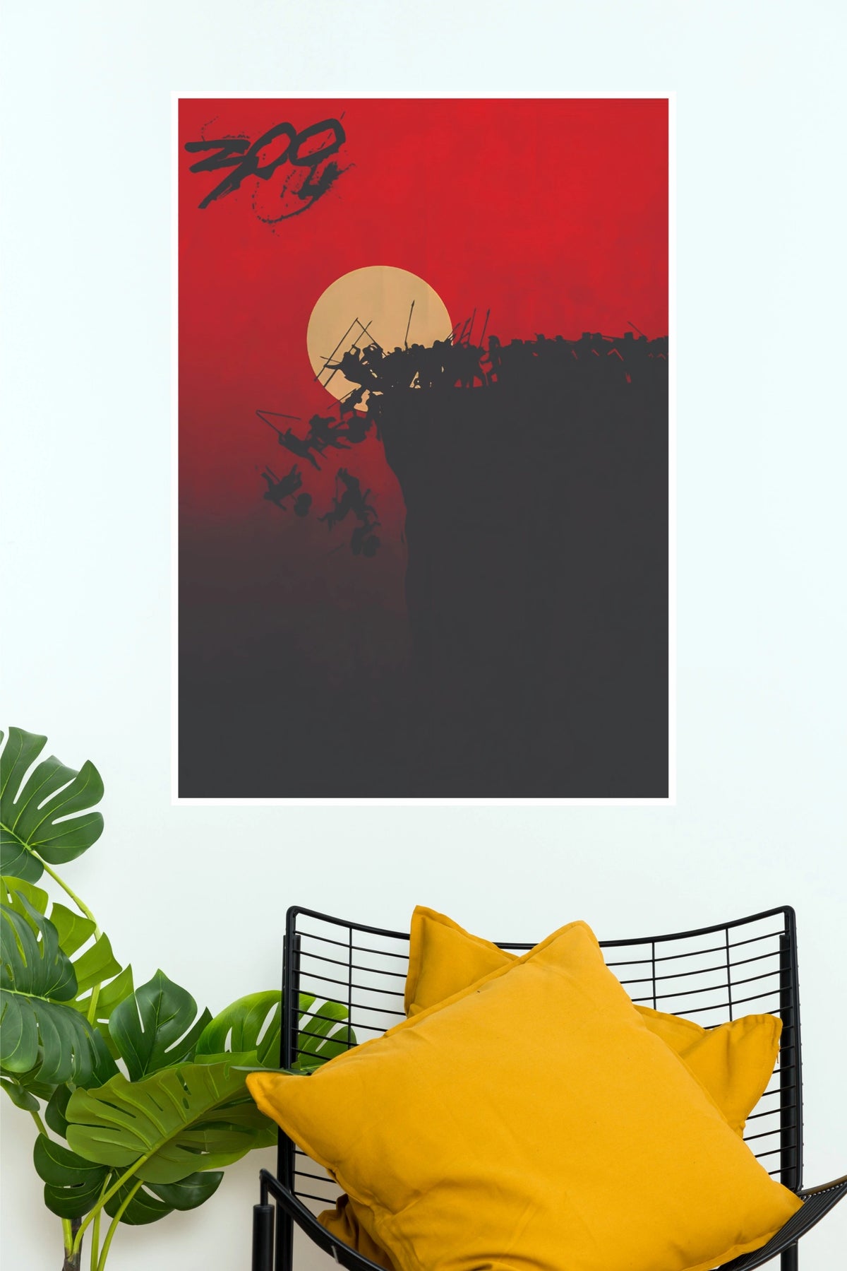 300 Movie Spartan Silhouette Minimalist Paper Poster (Hollywood Poster)
