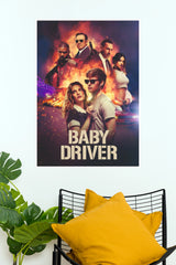 Baby Driver Movie Paper Poster – Edgar Wright Action Crime Wall Art Print (Hollywood Poster)