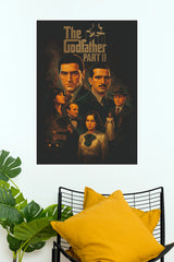The Godfather Part II Paper Poster – Illustrated Al Pacino & Robert De Niro Wall Art Print (Hollywood Poster)