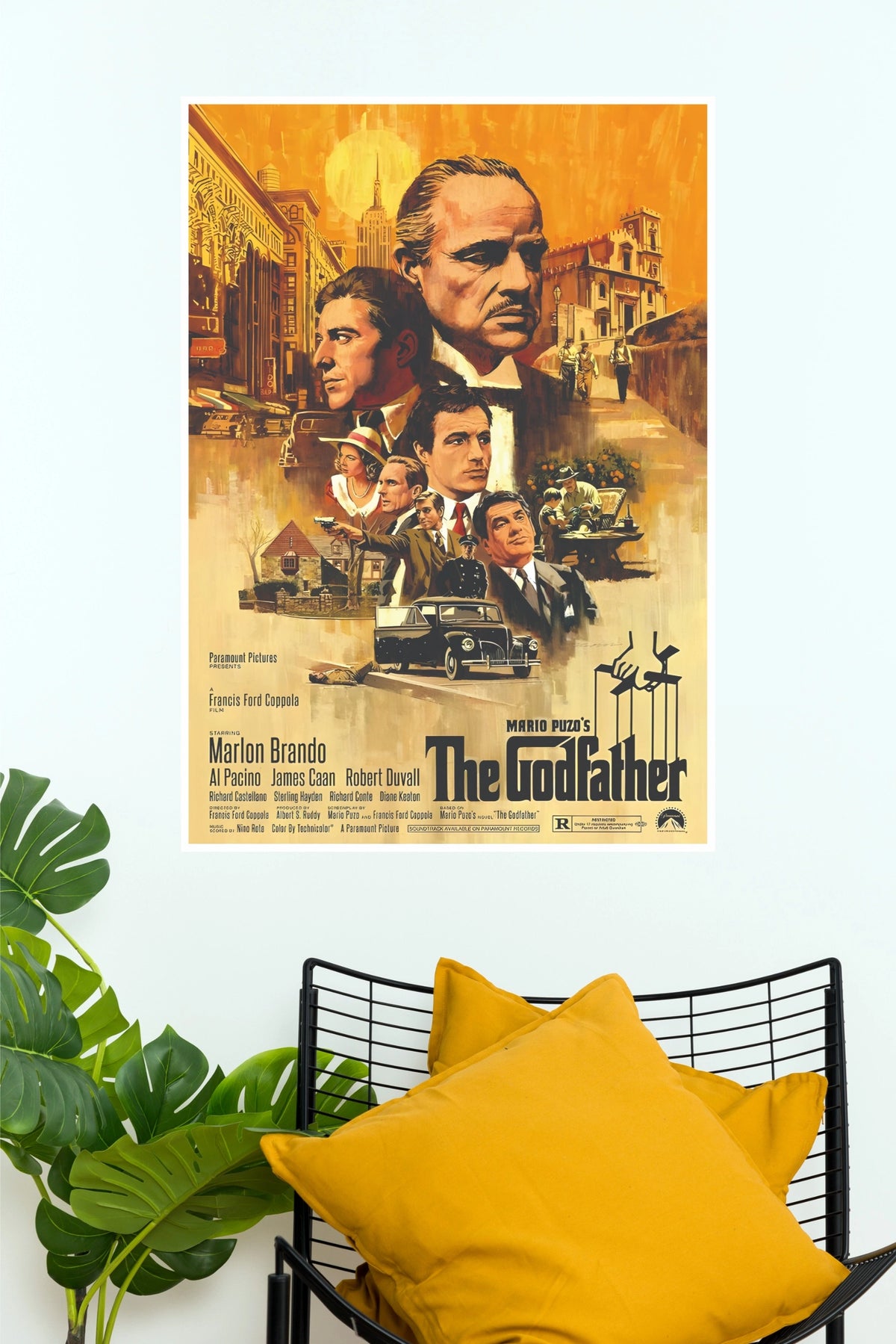 The Godfather Vintage Illustrated Character Montage Paper Poster (Hollywood Poster)