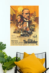 The Godfather Vintage Illustrated Character Montage Paper Poster (Hollywood Poster)