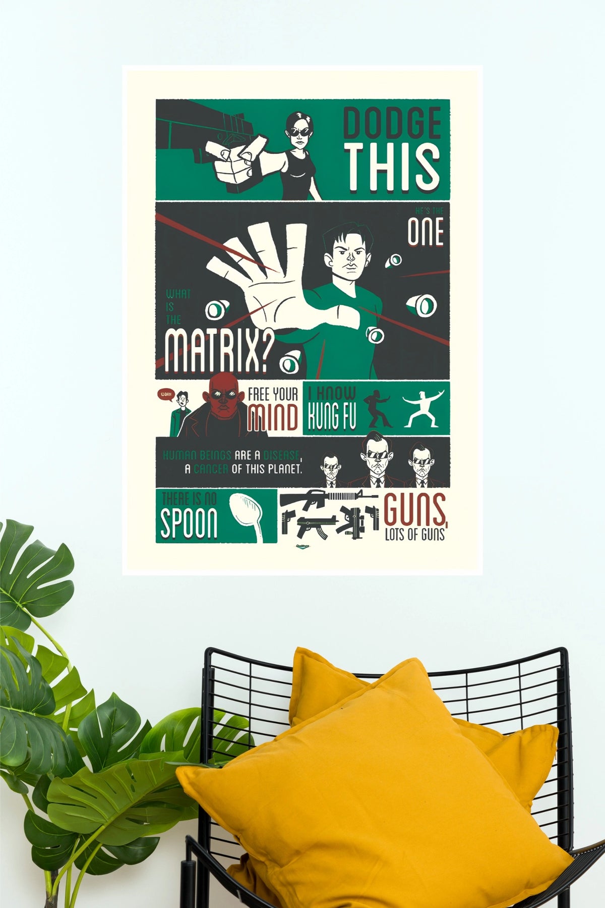 The Matrix Retro Comic Art Quotes Paper Poster(Hollywood Poster)