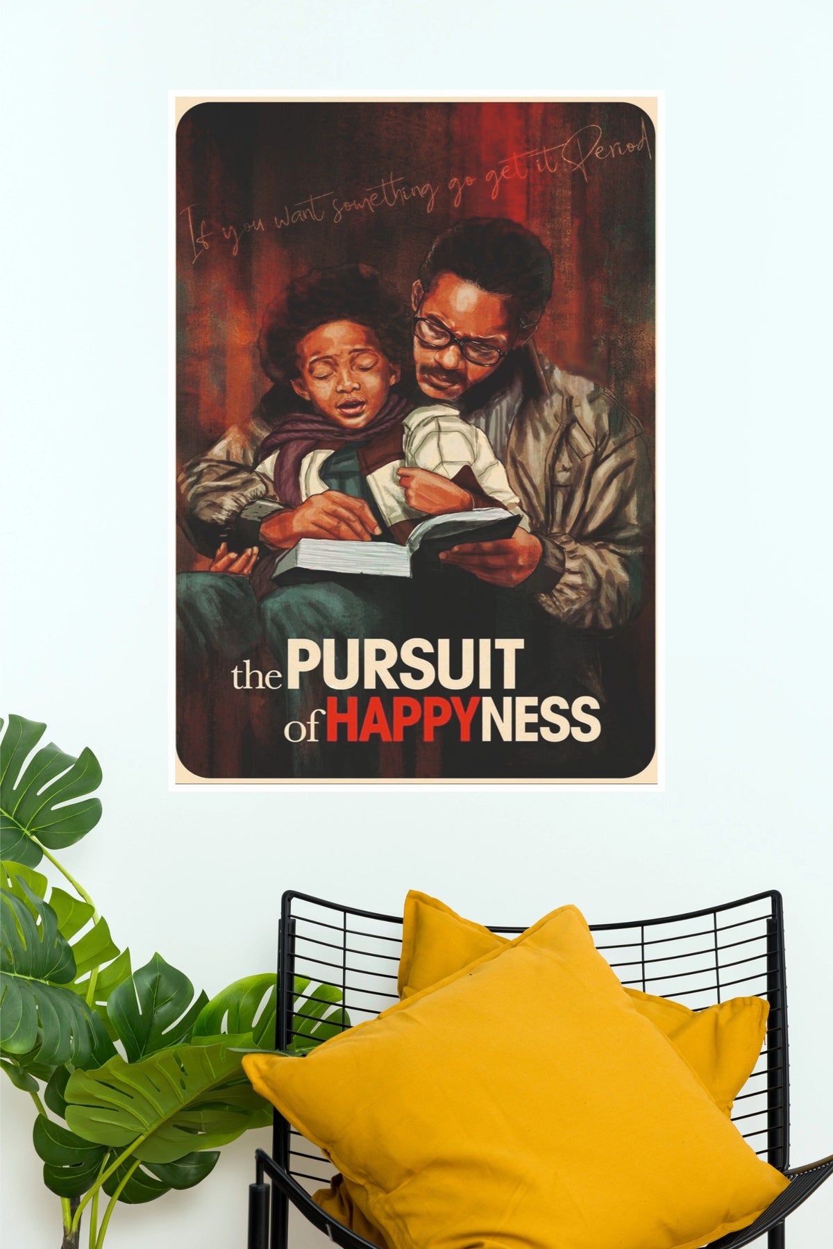 The Pursuit of Happyness Will Smith Illustrated Quote Paper Poster (Hollywood Poster)