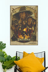 The Lord of the Rings: The Fellowship of the Ring Vintage Illustrated Paper Poster (Hollywood Poster)