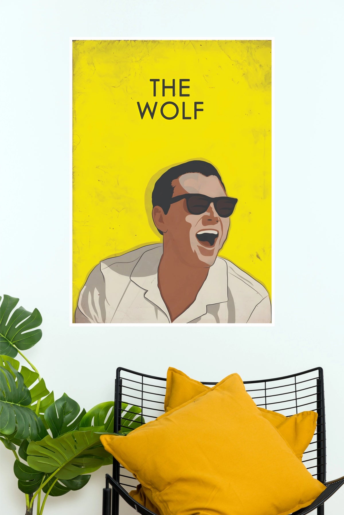 The Wolf of Wall Street Leonardo DiCaprio Minimalist Yellow Paper Poster   (Hollywood Poster)