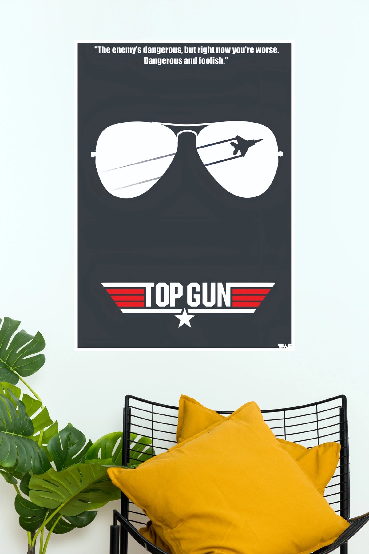 Top Gun Aviator Sunglasses Minimalist Quote Paper Poster (Hollywood Poster)