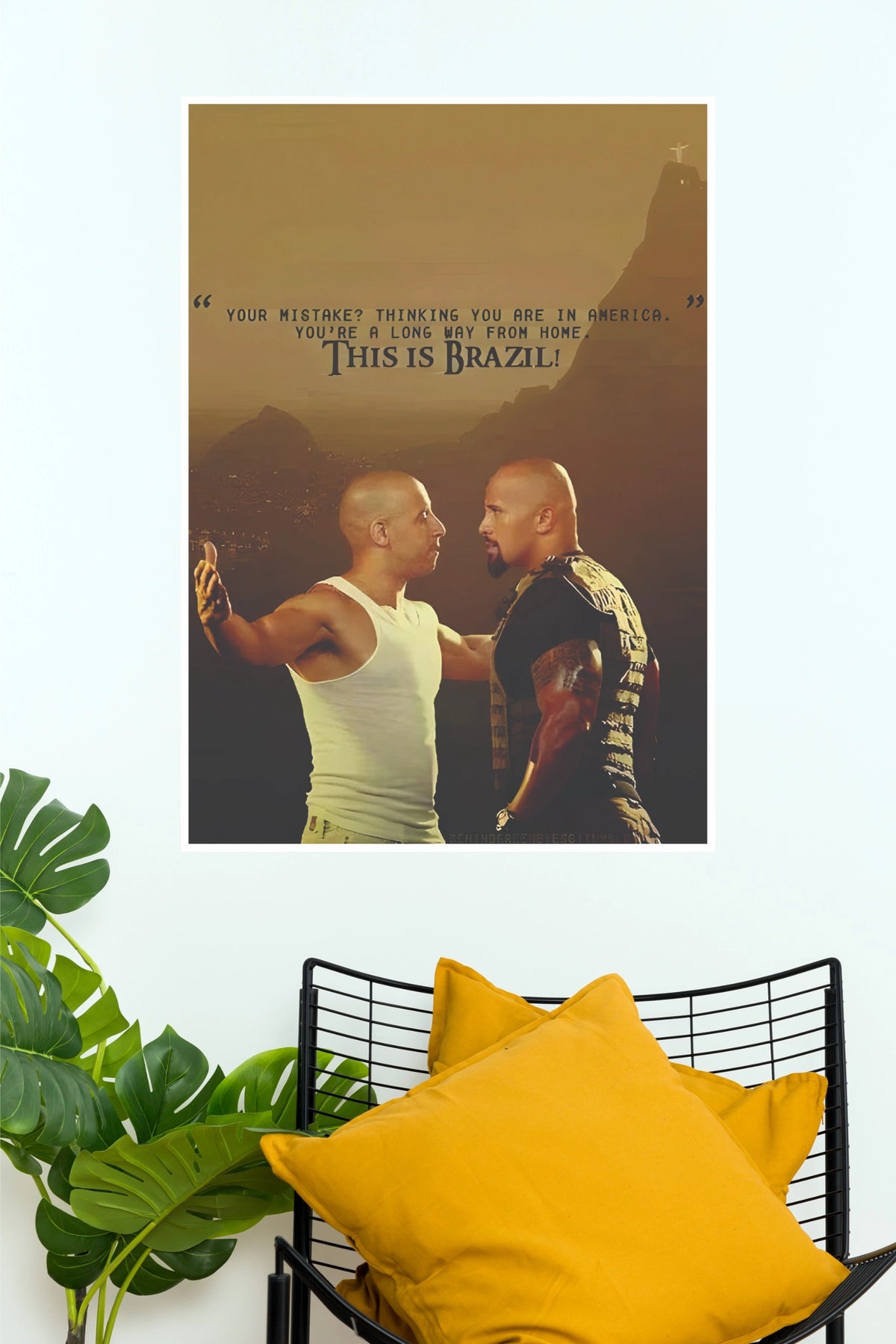 Fast Five "This is Brazil" Vin Diesel & Dwayne Johnson Quote Paper Poster (Hollywood Poster)