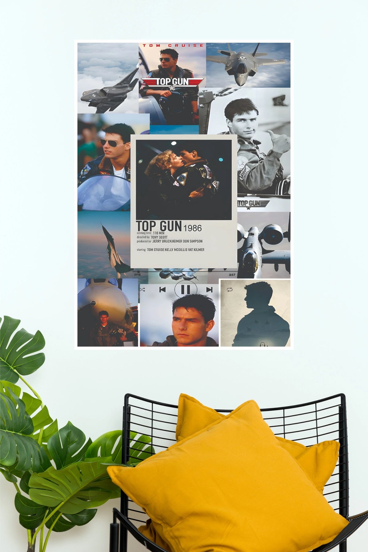 Top Gun 1986 Photo Collage & Polaroid Aesthetic Paper Poster (Hollywood Poster)