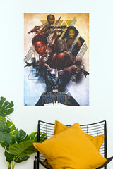 Marvel Black Panther T'Challa & Wakanda Warriors Paper Poster (Hollywood Poster)