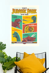 Jurassic Park 25th Anniversary Vintage Dinosaur Travel Paper Poster (Hollywood Poster)