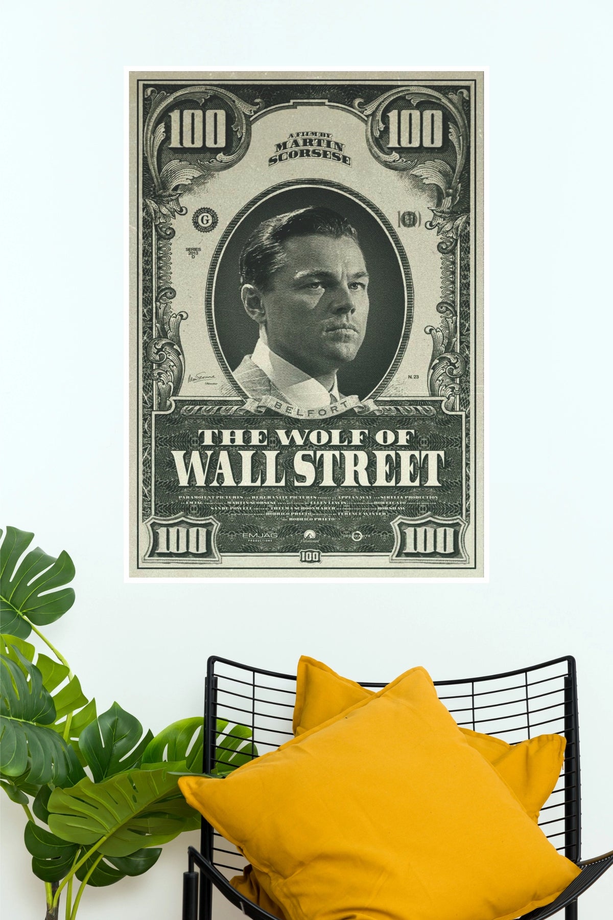 The Wolf of Wall Street Dollar Bill Poster – Leonardo DiCaprio Movie Art Print (Hollywood Poster)
