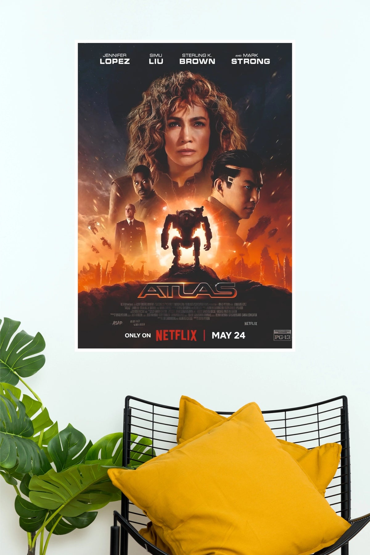 Atlas Movie Poster – Jennifer Lopez Sci-Fi Film Wall Art Print (Hollywood Poster)