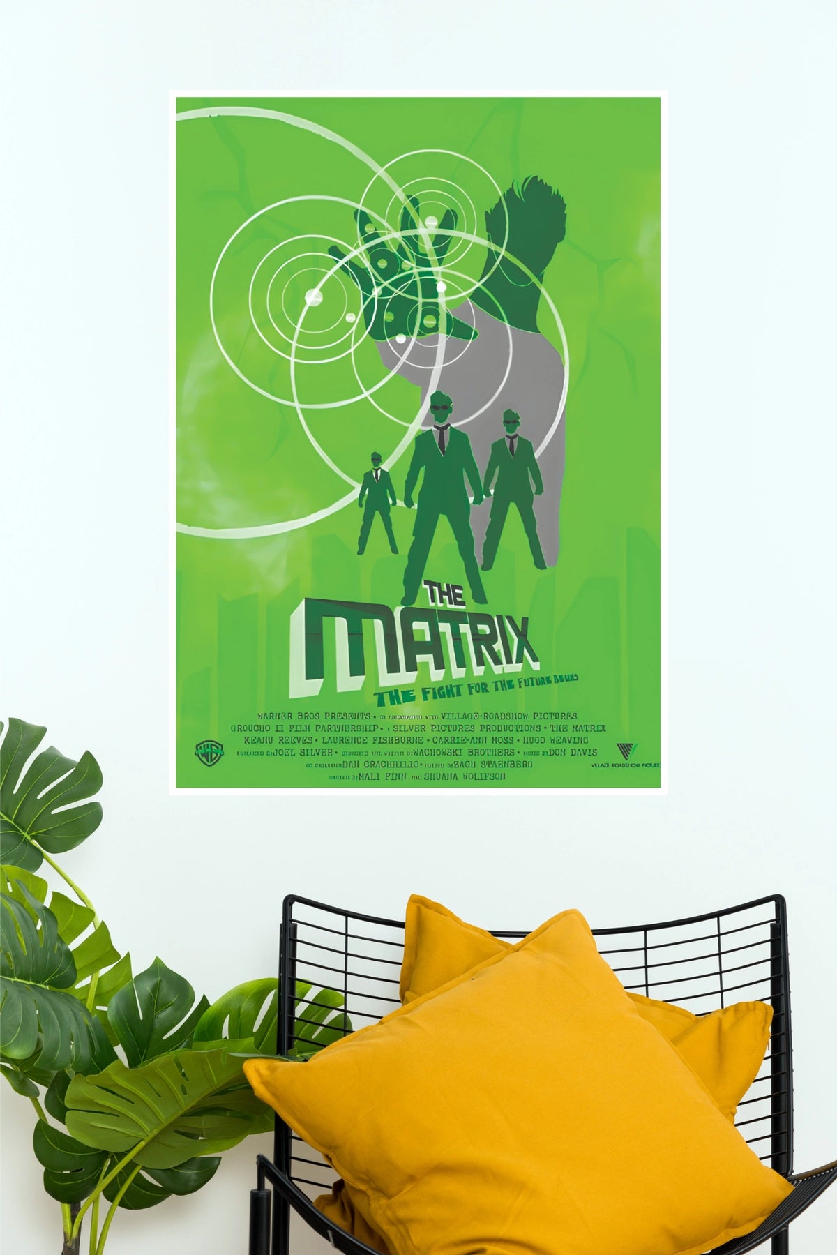 The Matrix Retro Minimalist Movie Poster – Green Graphic Sci-Fi Wall Art Print (Hollywood Poster)
