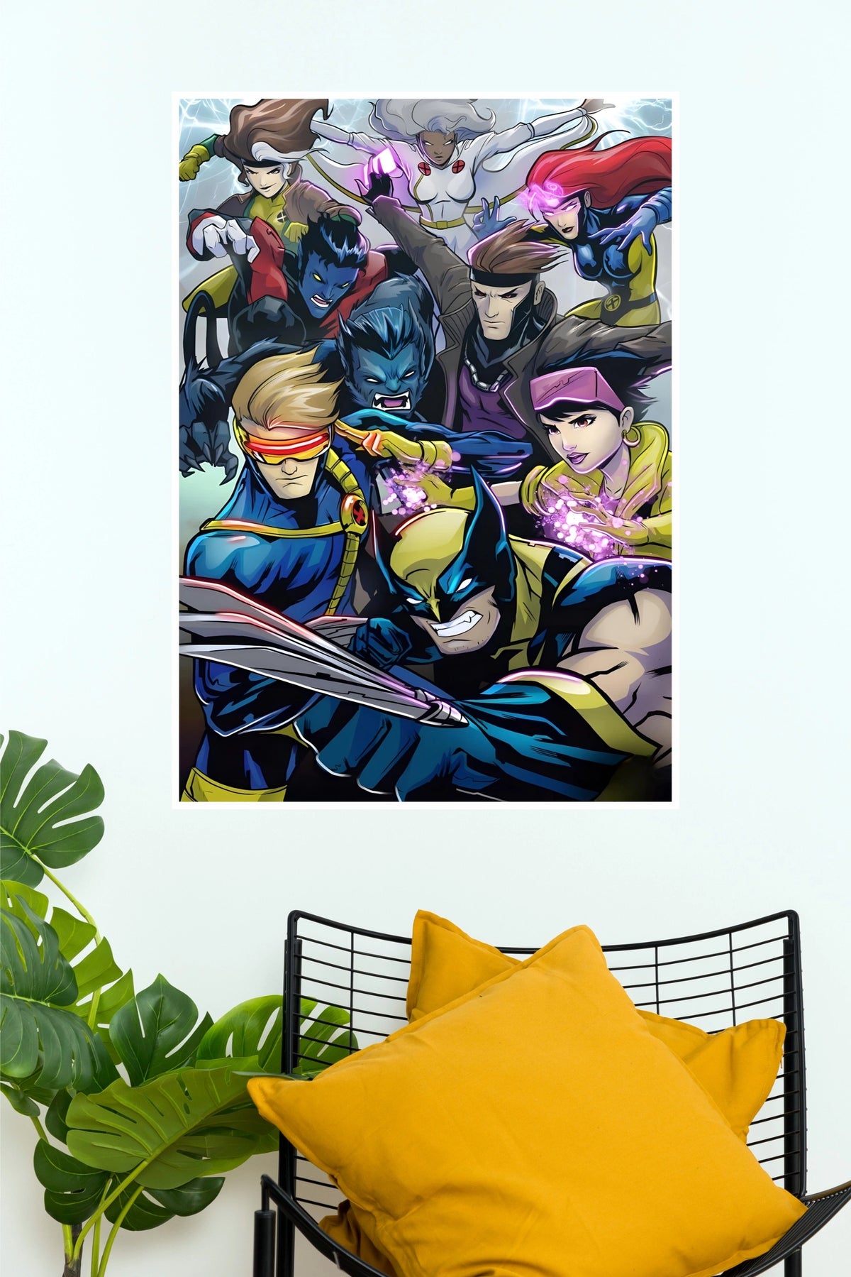 X-Men Animated Style Comic Poster – Wolverine, Cyclops & Mutant Squad Wall Art Print   (Hollywood Poster)