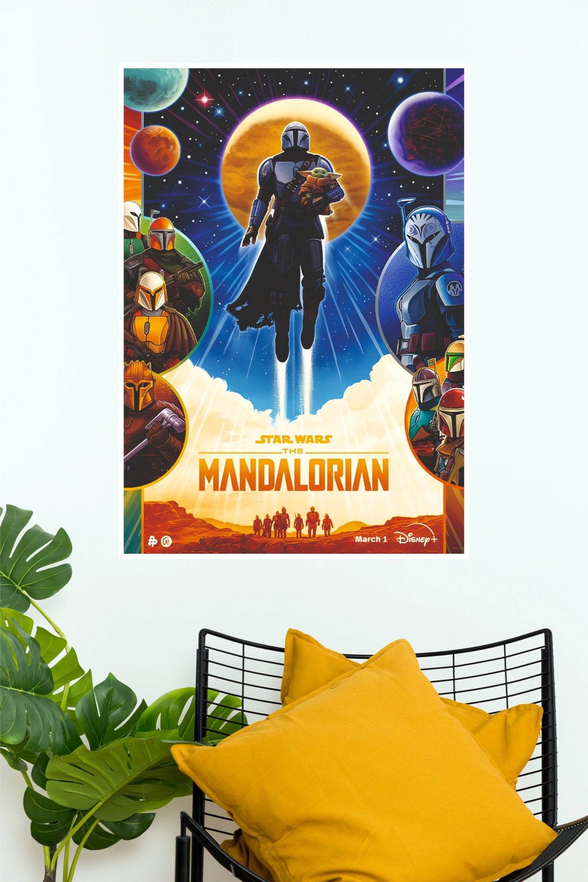 The Mandalorian Star Wars Poster – Grogu & Mandalorian Sci-Fi Wall Art (Series  Poster)