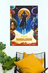 The Mandalorian Star Wars Poster – Grogu & Mandalorian Sci-Fi Wall Art (Series  Poster)