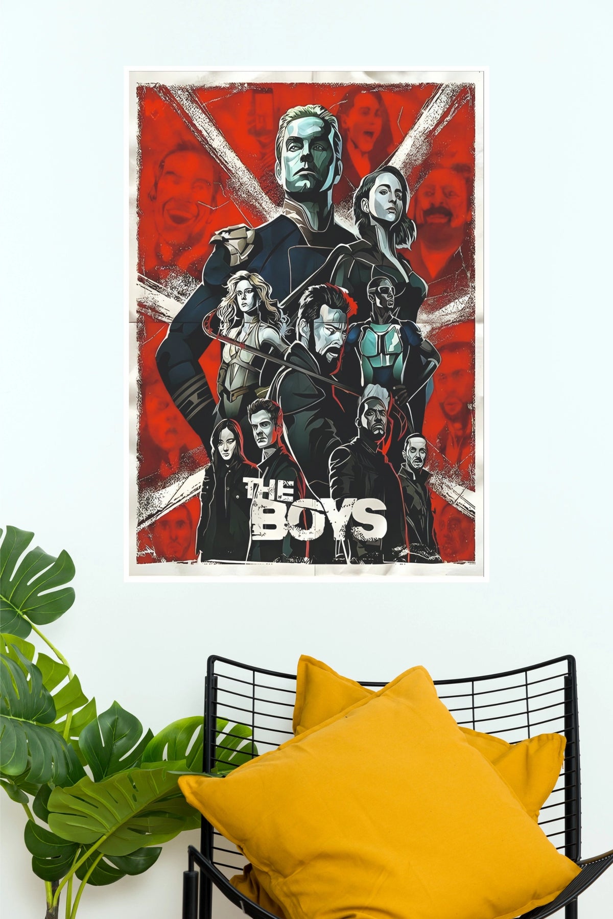 The Boys TV Series Character Poster – Red & Black Superhero Wall Art   (Series Poster)
