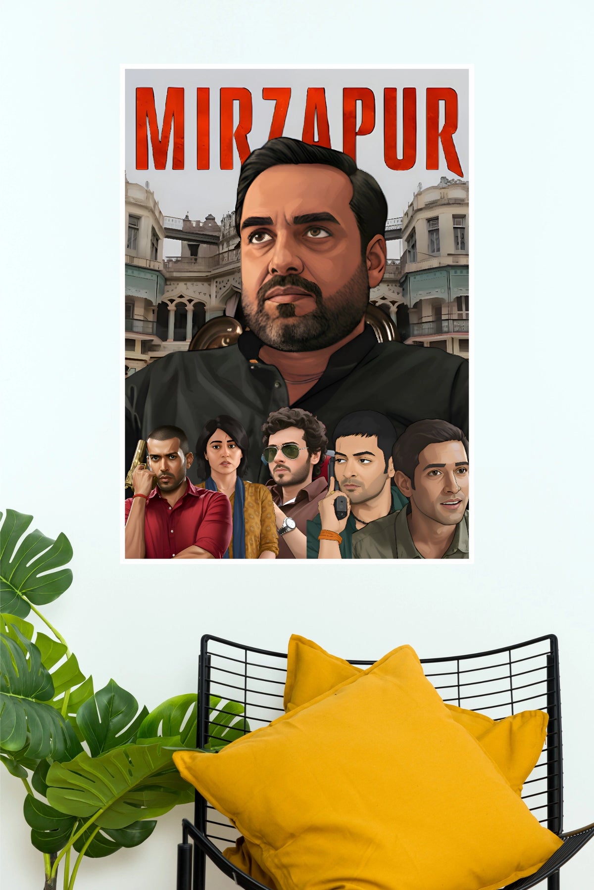 Mirzapur Inspired Character Poster – Indian Crime Drama Wall Art  (Series  Poster)