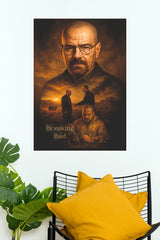 Breaking Bad Walter White Poster – Heisenberg Cinematic TV Series Wall Art  (Series  Poster)