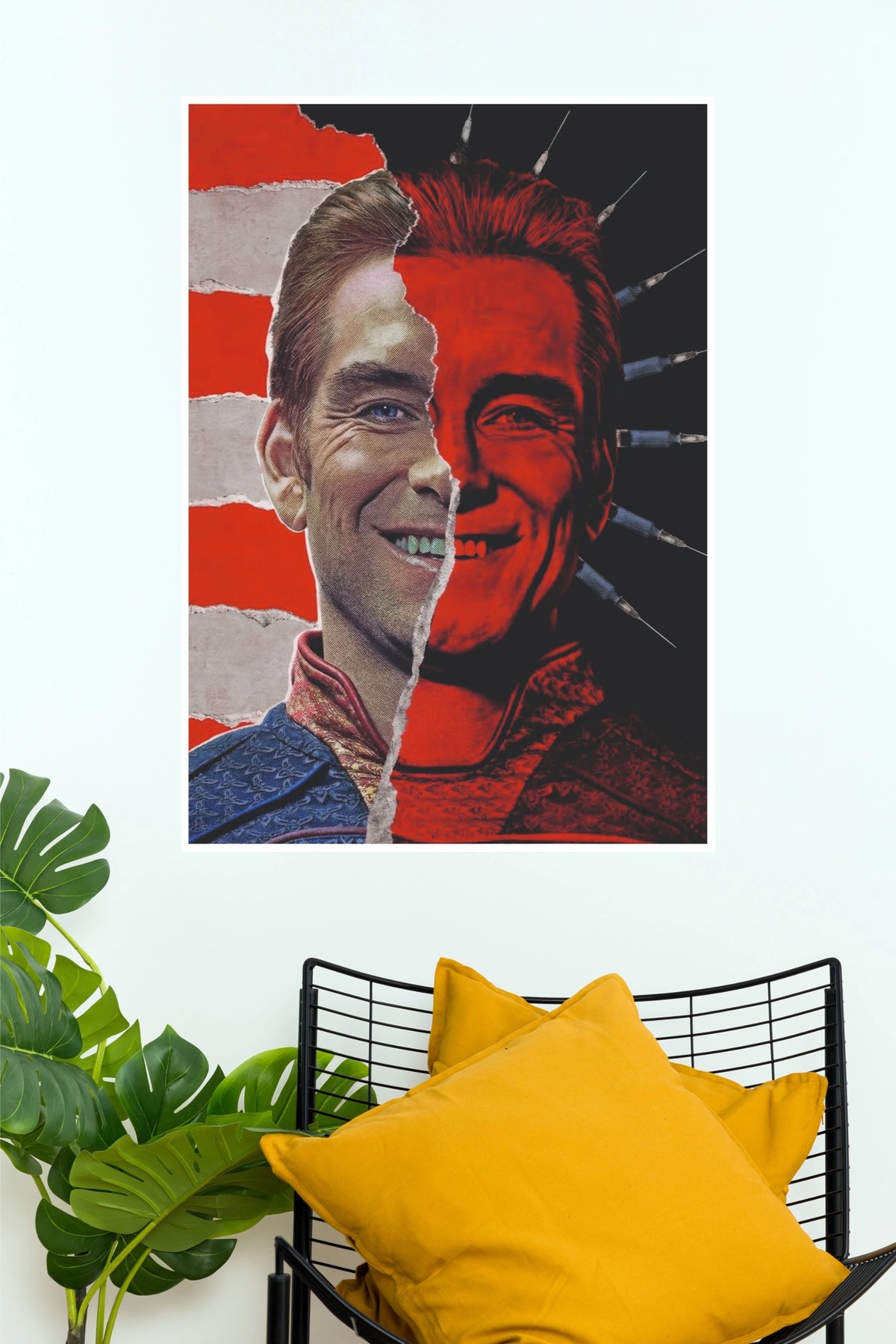The Boys Homelander Duality Poster – Red & Blue Split Face Wall Art (Series  Poster)