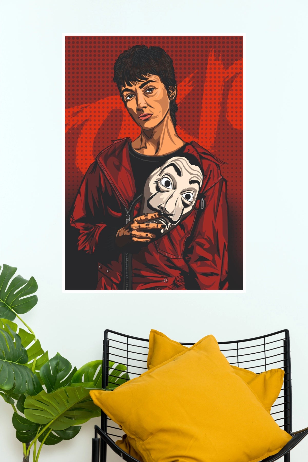 Red Mask Rebel Pop Art Wall Poster  (Series  Poster)