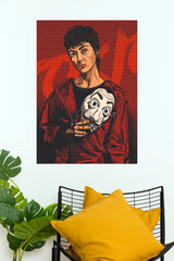 Red Mask Rebel Pop Art Wall Poster  (Series  Poster)
